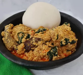 Savoury egusi soup (comes with a choice of poundo, wheat or eba)