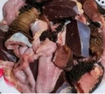 Fresh Cow Intestine Mix (Assorted meat). best for peppersoup and ofada stew